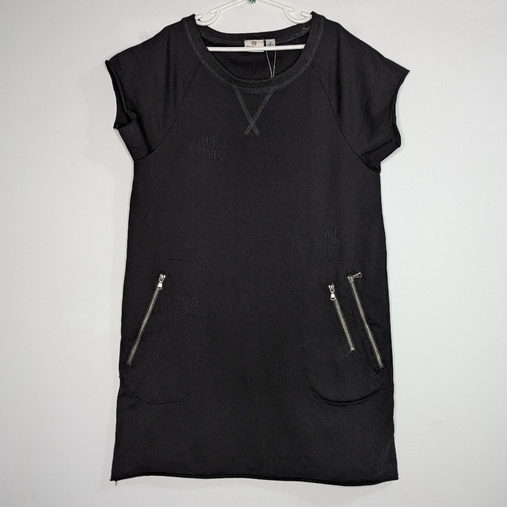NWT Adriano Goldschmied black short sleeve dress M